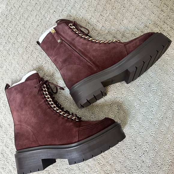 NWT sz 8 Sam Edelman Lovrin Combat Boot Spiced Pecan - Picture 8 of 8